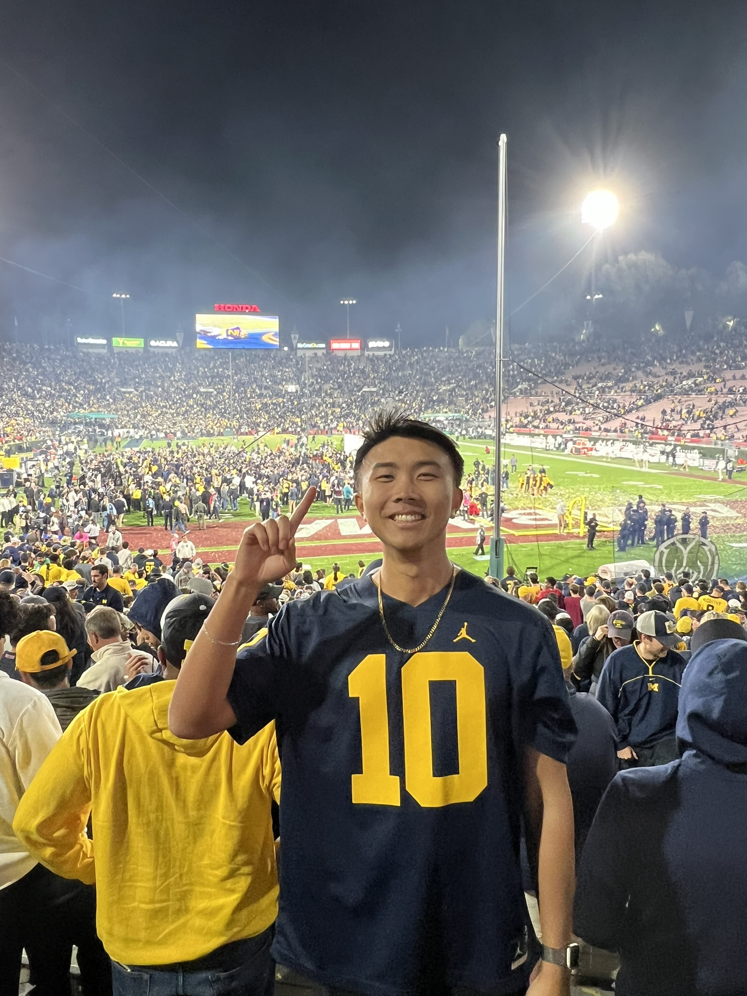 Picture of Eric Change at a Michigan football game