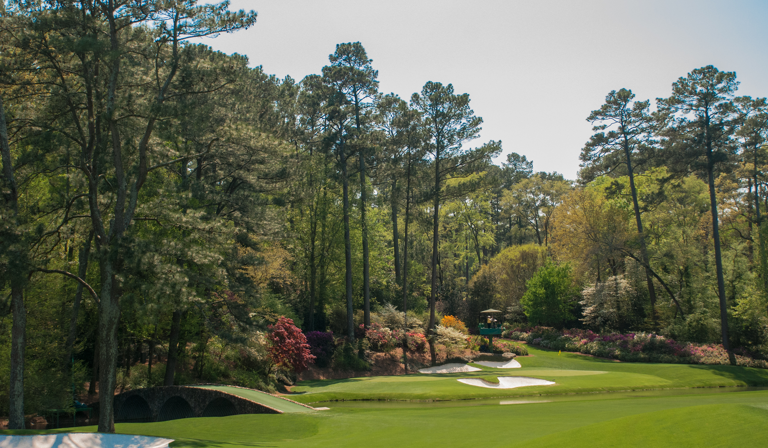 A view of Amen Corner at Augusta National Golf Course.