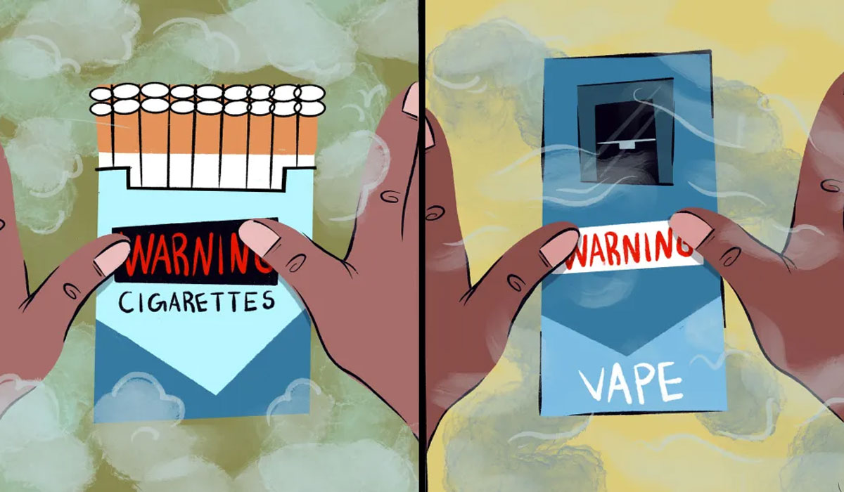 Vape Cigarettes Smoke Warning Label