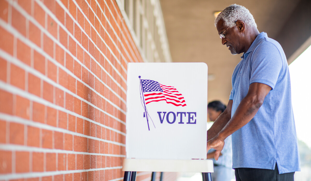 Senior Black Man Voting