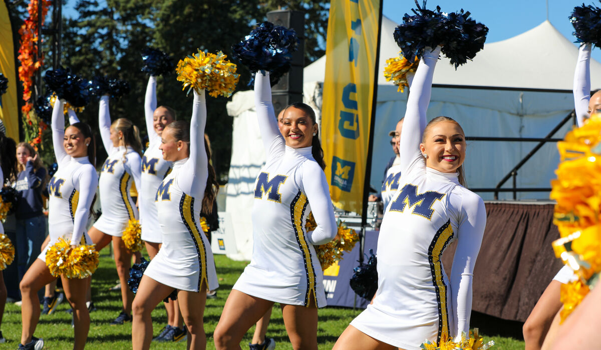 The Michigan Cheer team performs