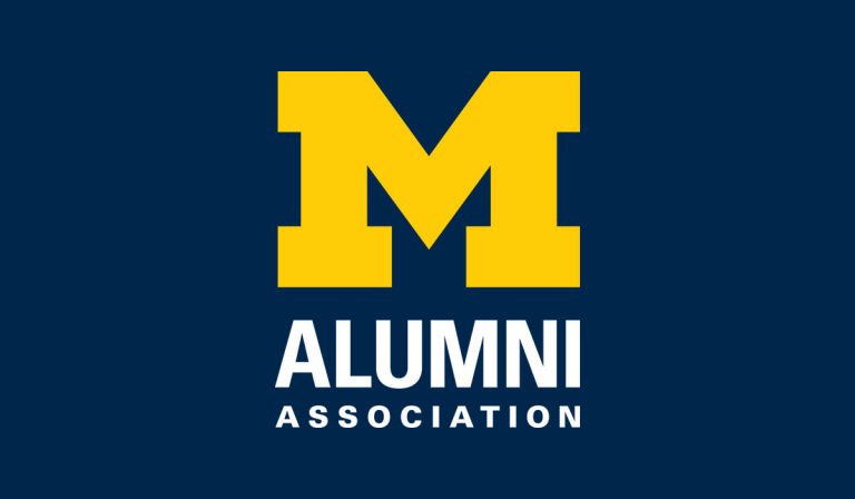 Alumni Association logo with navy background