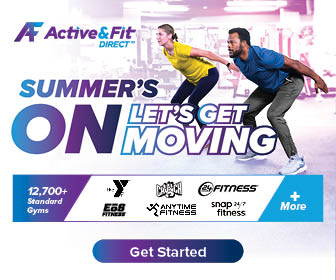 Graphic promoting Active&Fit Direct. Text reads: "Summer's on, let's get moving."