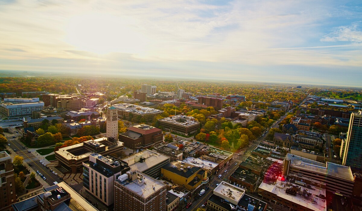 Aerial Of University Of Michigan Central Campus