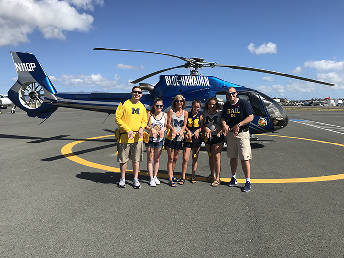 Bill Anderson, MDRES’93, enjoyed an appropriately named Blue Hawaiian helicopter tour of Waikiki, Oahu, Hawaii, with his family.