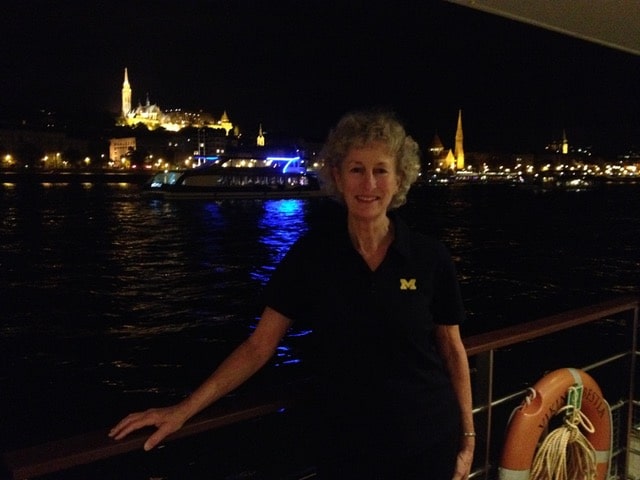Nancy Craik Beights, '72, in Budapest aboard The Viking Bestla, October 2016.