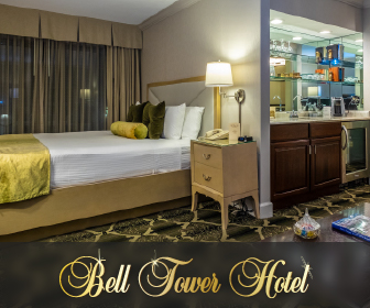 A room in the Bell Tower Hotel.