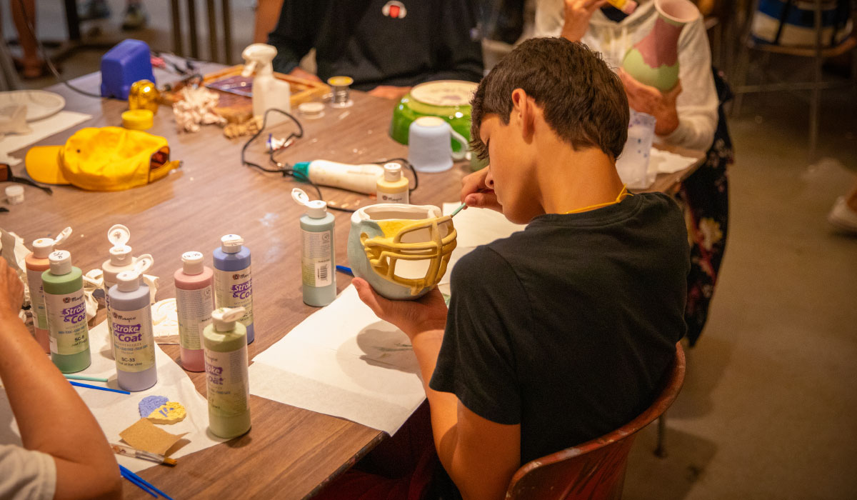 Ceramics, arts, and crafts at Camp Michigania