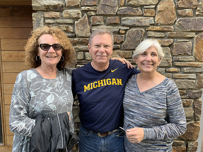 Wilhelmina Lusty, MA’71 (left), Jack Cleary, MHA’73, and Linda Cohen, ’71, MMUS’72, took this photo in Kilkenny, Ireland, while on a two-week tour of the country.