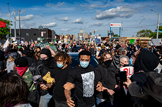 Protestors in Detroit
