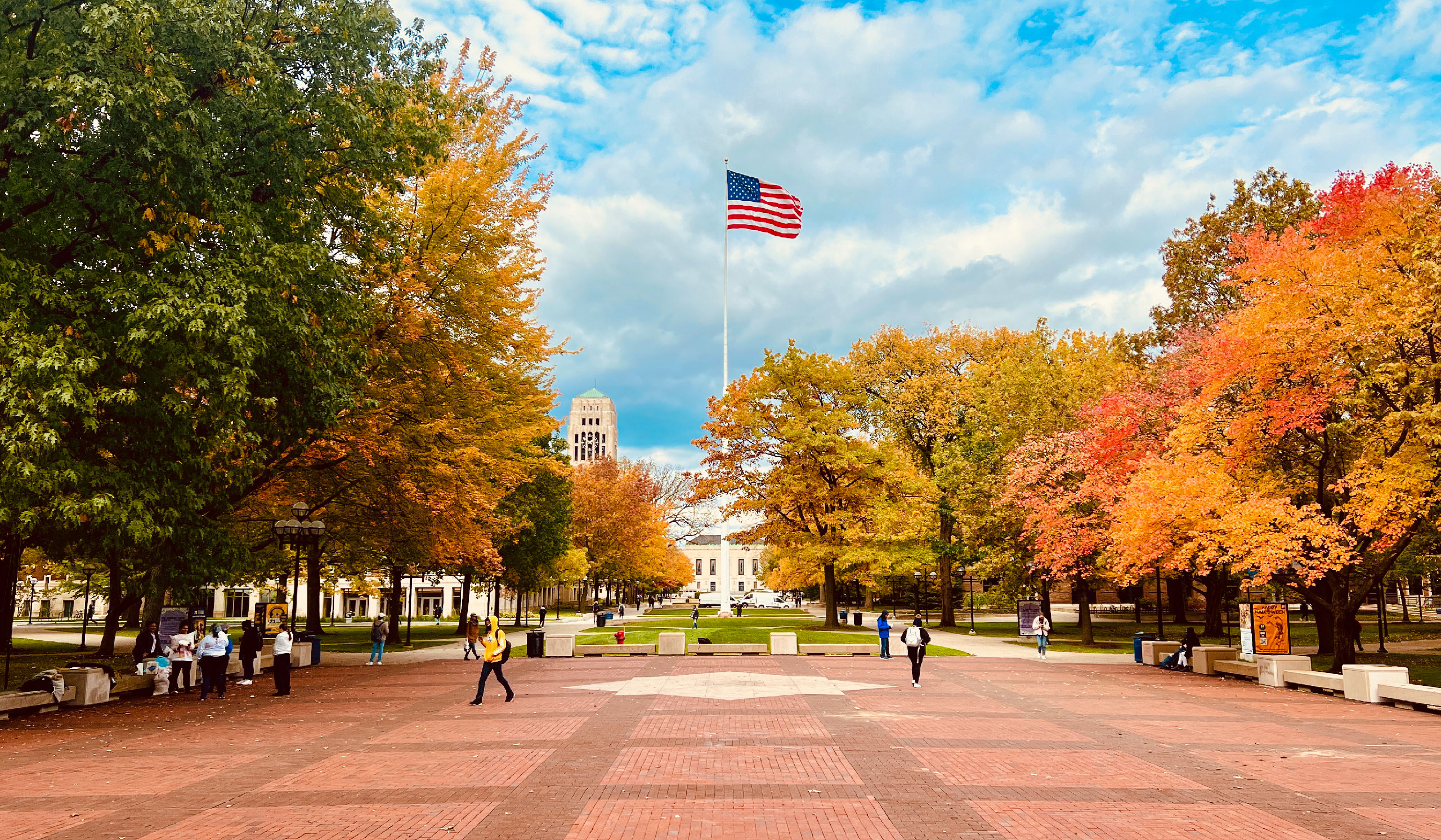 The Diag surrounded by vivid fall colors