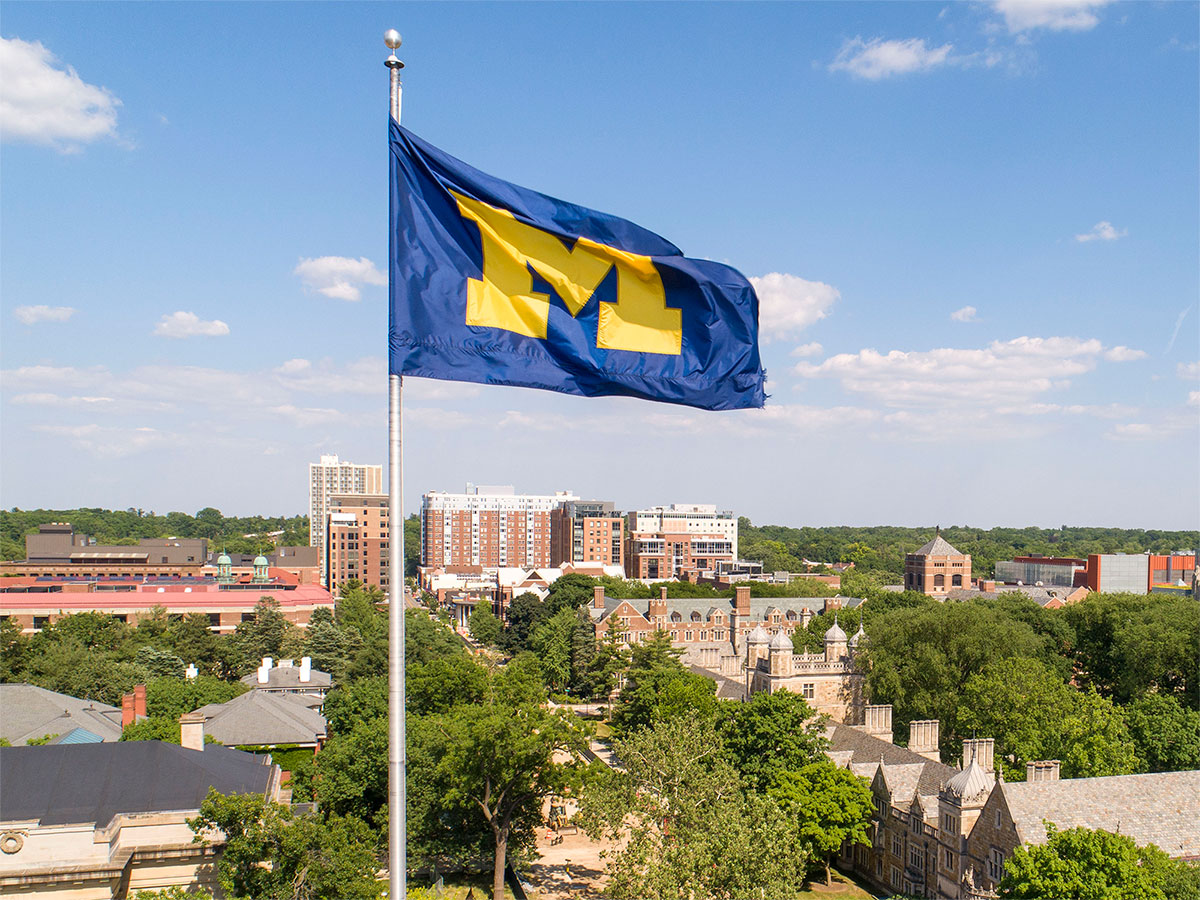 Flag Atop The Michigan Union