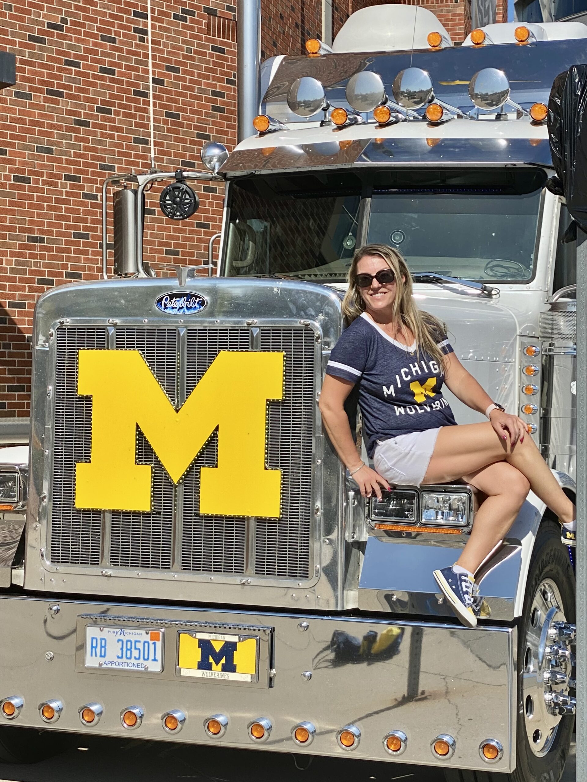 Mariana Flatt, ’01, kept it truckin’ at the October 2022 Michigan vs. Iowa football game.