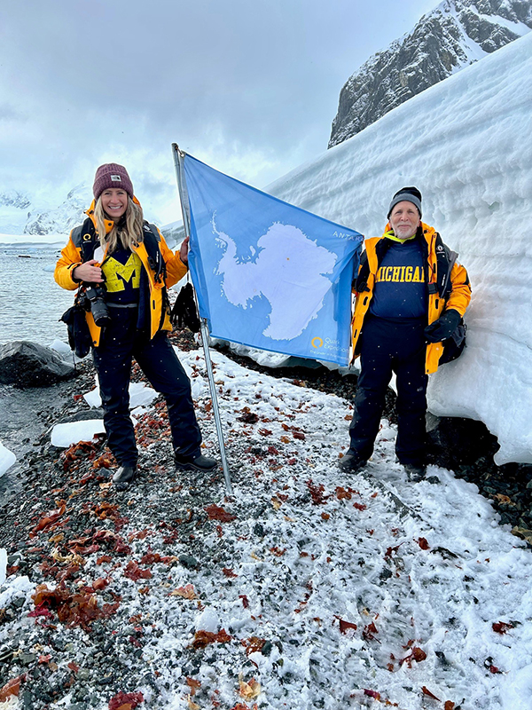 Daughter-and-father duo Brooke, ’09, and Richard A. Goodman, MD’75, MDRES’78, took a 14-day polar expedition to South Georgia Island and Antarctica in March. Though she was unable to join the two on this trip, they also sent love and pride to Deborah Kowal, ’73, for being a wonderful mother and wife.