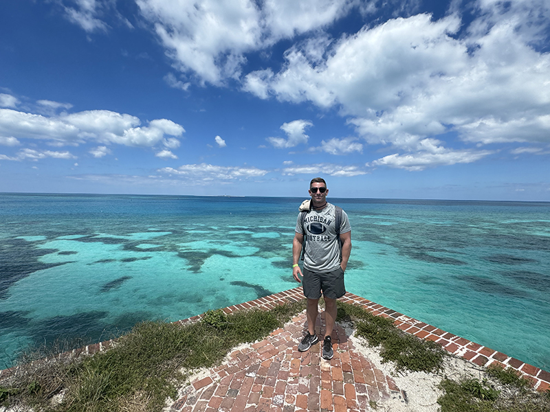 Matthew Bruce Gross, ’06, took in the amazing sight of the Gulf of Mexico from Florida’s Dry Tortugas National Park during a trip.