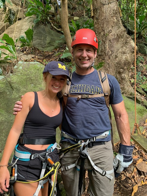 In June, Rick Hamilton, ’87, and his daughter Katherine had fun ziplining in Puerto Rico.