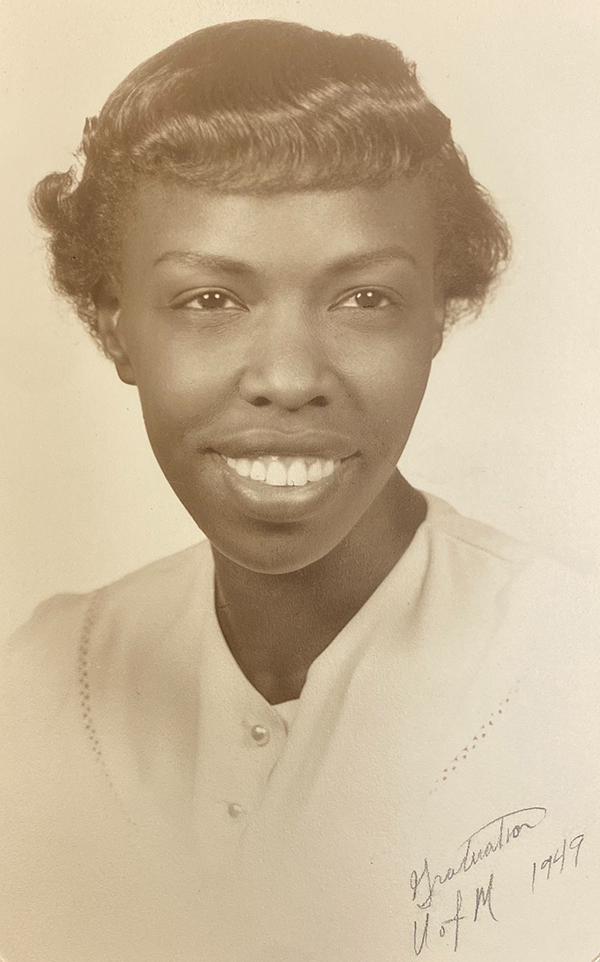 Sophia's graduation photo in 1949.