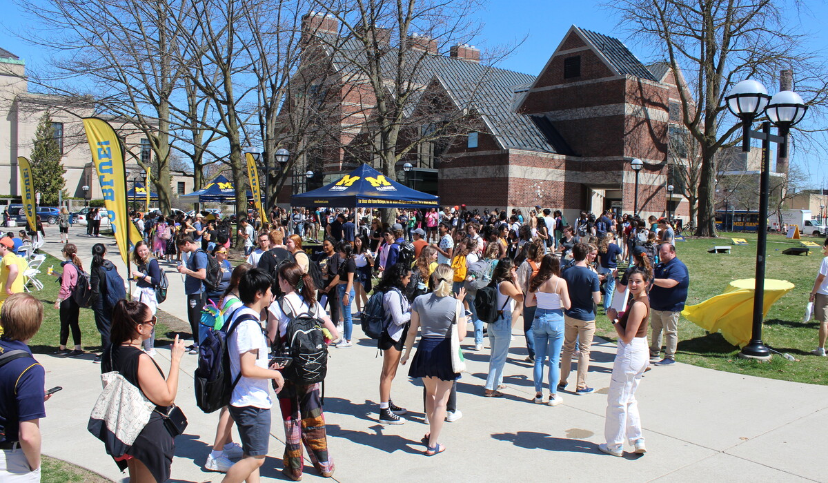 Students enjoy the first-ever Forever Go Blue Bash on April 12.