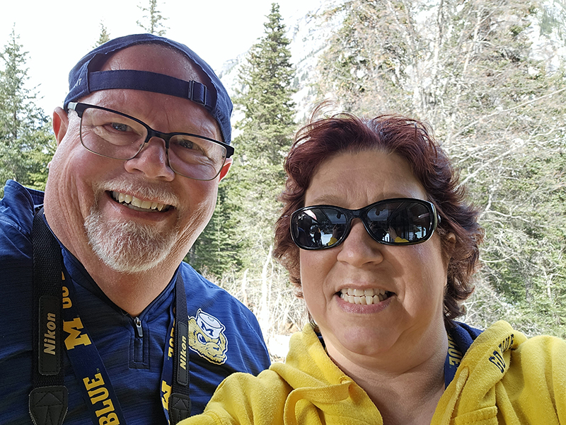 Alumni Association members and Maize and Blue enthusiasts Gary and Kerstin Koenes snapped this photo in Juneau during a recent 7-day Alaskan cruise.