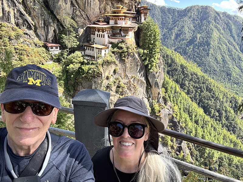 Tom, ’84, and Heather Levin visited the famous Tiger’s Nest in Paro, Bhutan, in October 2023.