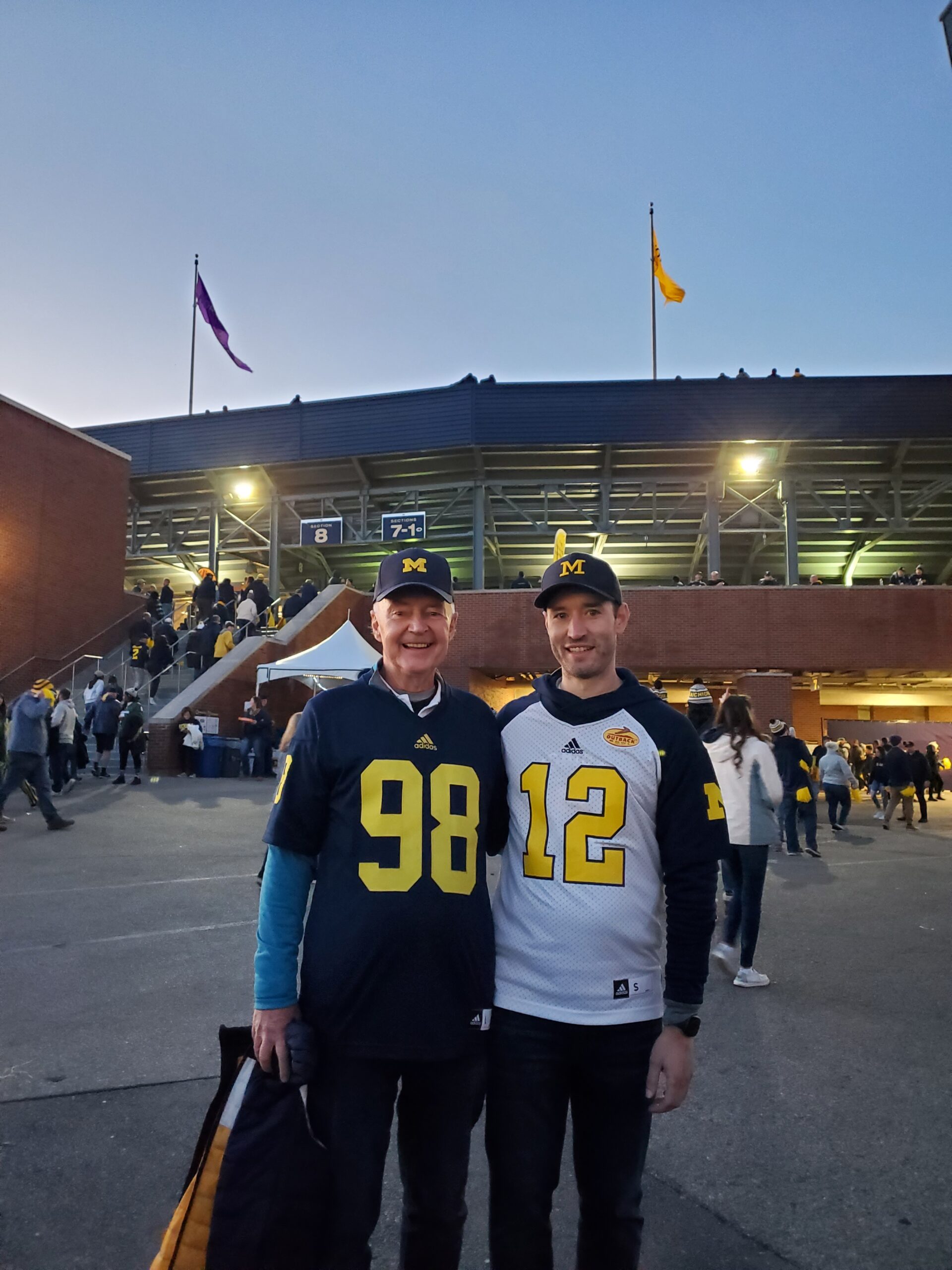 Kevin Mac Neil, MA’89, EdS’90, EdD’93, attended the annual Wolverines vs. Spartans football game with his son, Michael, PHARMD’10, in 2022. Hailing from Cape Breton, Nova Scotia, Canada, this was Kevin’s 31st year returning to Ann Arbor for the rivalry game.