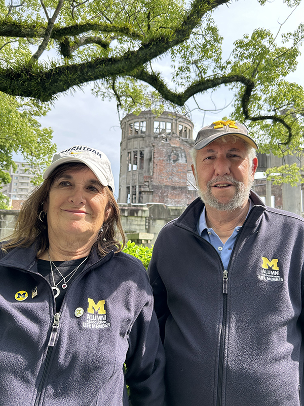 Ken, MHSA’78, and Andrea Marcus, ’75, MS’78, visited Peace Park in Hiroshima, Japan.