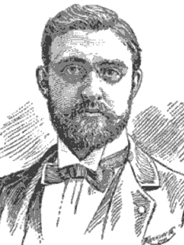 McAllaster illustrated portrait from Nov. 1897 Michigan Alumnus.