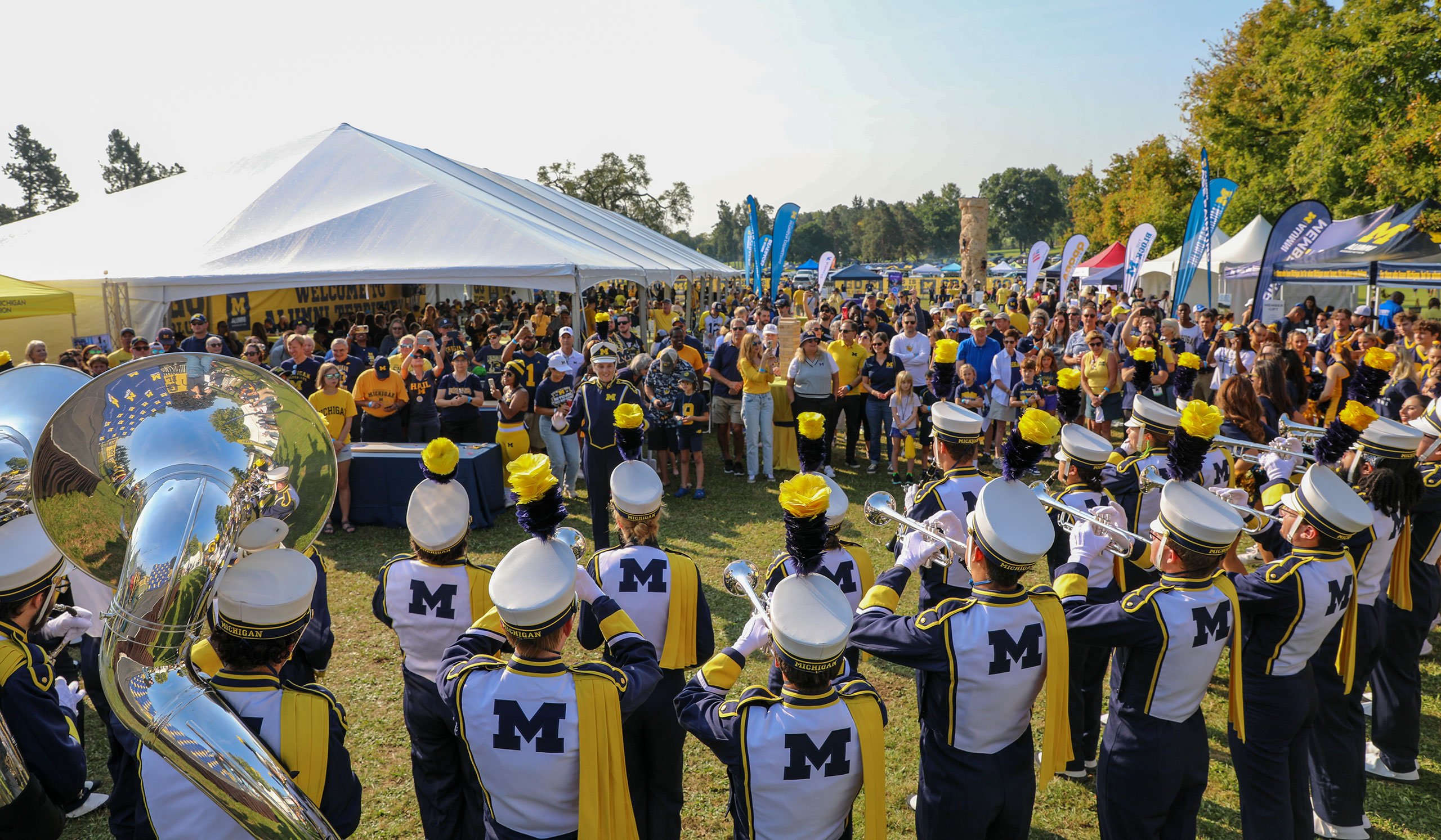 Michigan Marching Band Performs At 2024 Alumni Territory Homecoming Tailgate 1