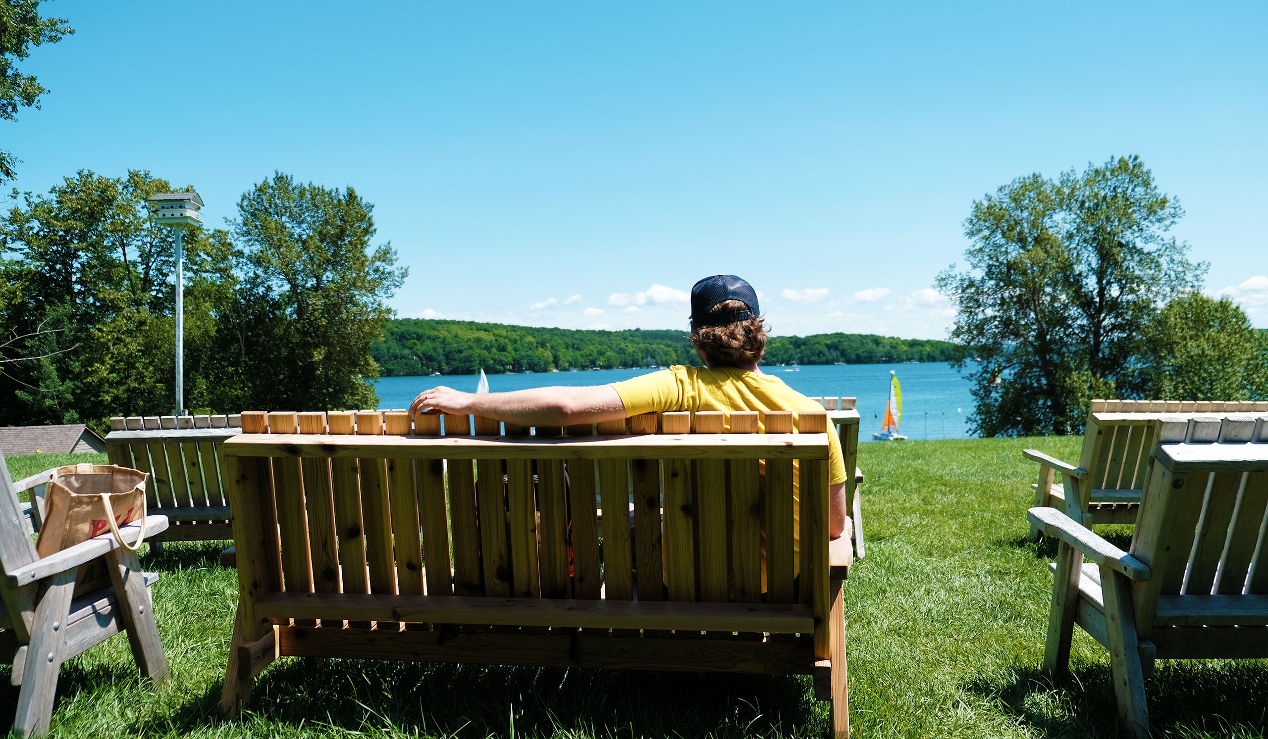Person Looking At Walloon Lake