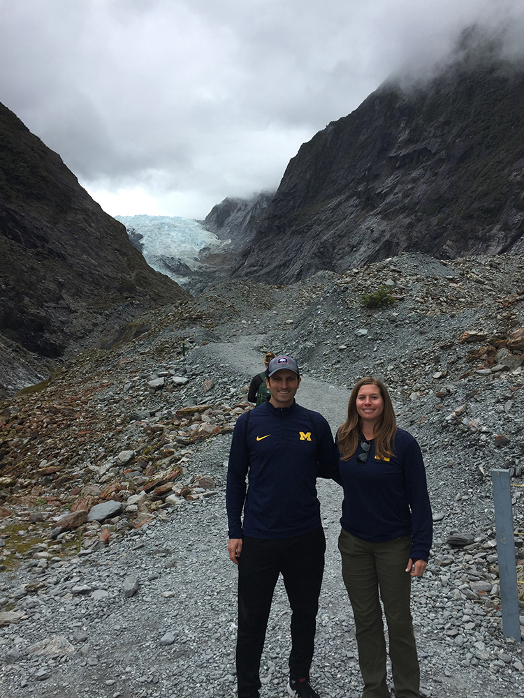 Giovanni, MHSA’17, and Ashley Pisacreta spent part of their honeymoon on the trails of Franz Josef Glacier in Westland Tai Poutini National Park, New Zealand.