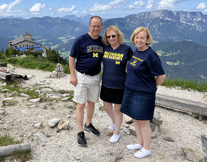 Steve Pondell, ’79, Pat Pondell, ’79, and Ann Myles, MA’07, enjoyed the scenery of Das Kehlsteinhaus (The Eagle's Nest) in Bavaria, Germany.