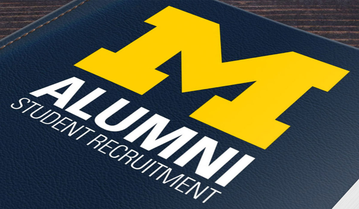 "Alumni Student Recruitment" under a maize block M