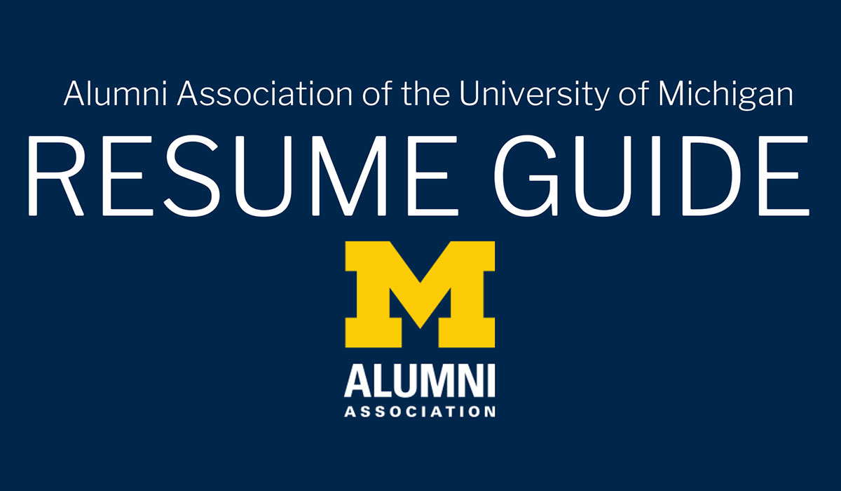 Resume Guide - Alumni Association of the University of Michigan In Ross School Of Business Resume Template