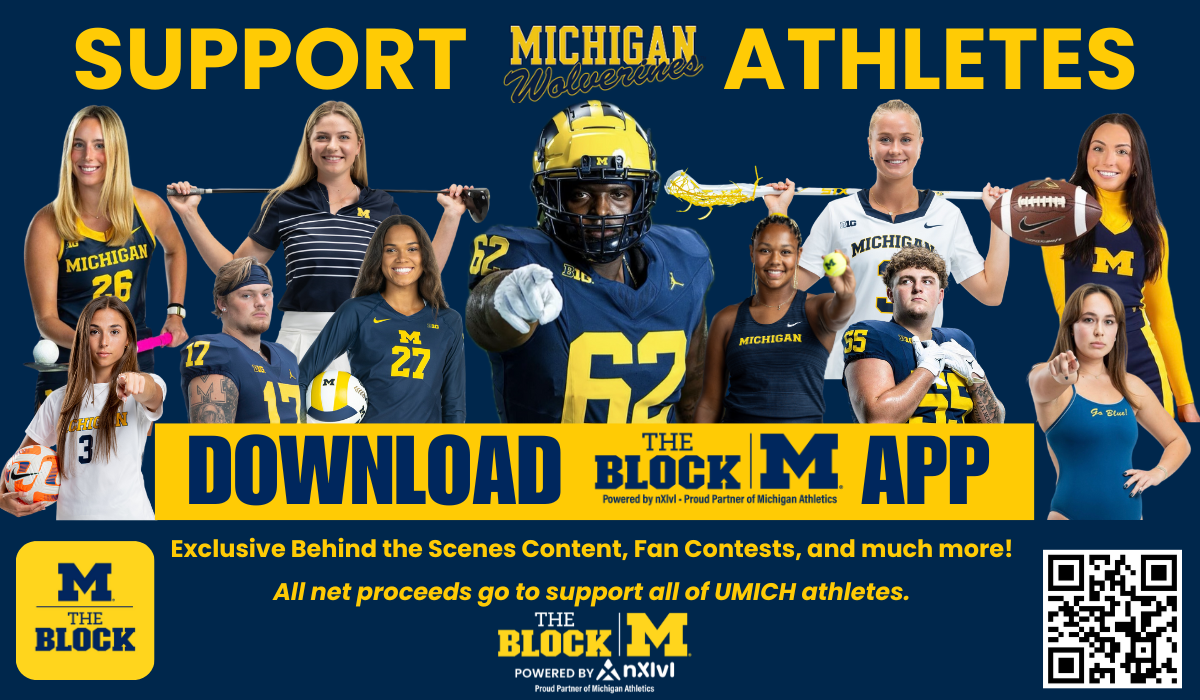 Support Michigan Wolverines athletes by downloading The Block app