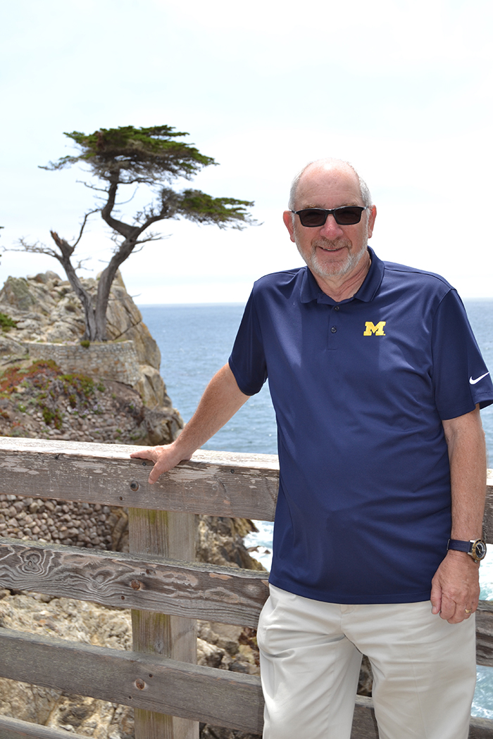 While attending the U.S. Open Championship, Dave Tratt, MBA’92, visited the Lone Cypress, the iconic symbol of Pebble Beach, California.
