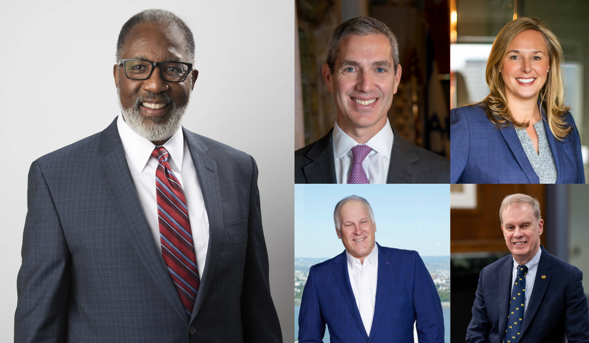 Corporate headshots of Kurtis Wilder, (left), and a grid of four headshots on the right.