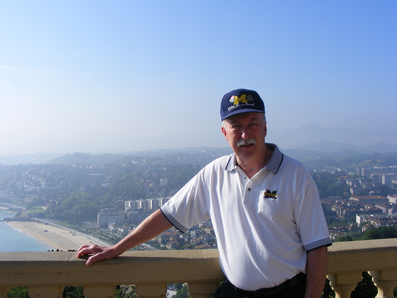 Ron Breining, ’73, overlooking San Sebastián, Spain, in 2016.
