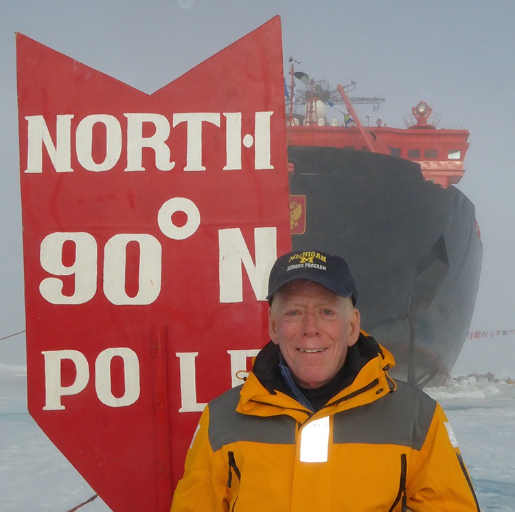 Bill Sharfman, ’64, spent a little time this summer being the northernmost U-M alumnus in the world.