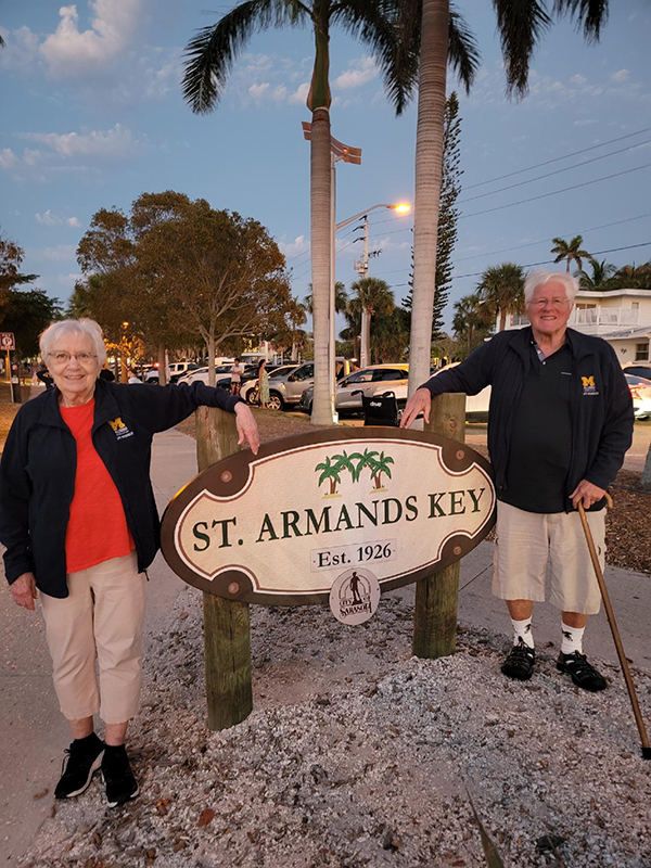 Elaine and Vic Weipert, ’61, MSW’65, hailed from the island of St. Armands Key in Sarasota, Florida, with their daughter Melissa and son-in-law John Sweet.