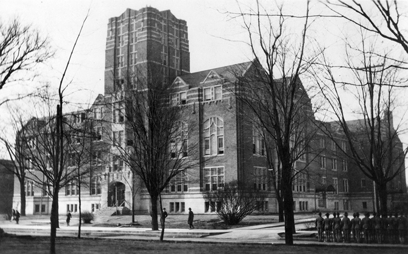1919: The Michigan Union opens after three years of construction and a temporary delay in 1918 to house 800 World War I soldiers in a finished part of the building. Designed by acclaimed architectural alumni and siblings Allen B., 1880, and Irving K. Pond, 1879, the building’s location is where Cooley House once stood. It was razed in 1916 to make space for the new Union.