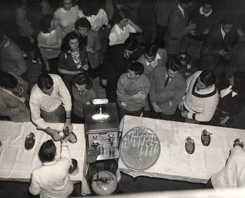 Students congregate in 1943 at the “Coke Bar” in the Michigan Union, currently closed for a major renovation. Read more about the Union in “Our Living Room” in Michigan Alumnus magazine’s spring 2017 issue.