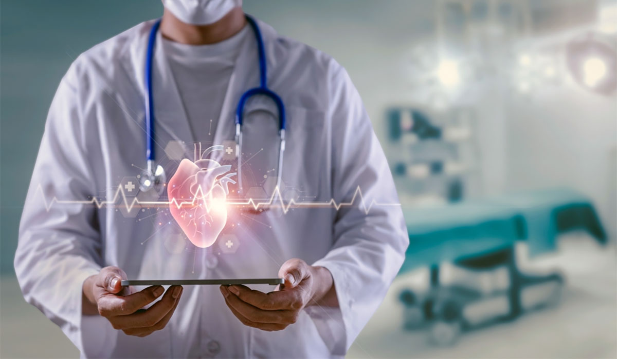 Doctor Tablet Heart Hologram Technology