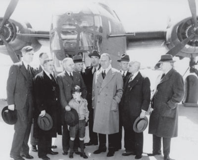 The Truman Committee at the airport after visiting the Ford Motor Company in April 1942.