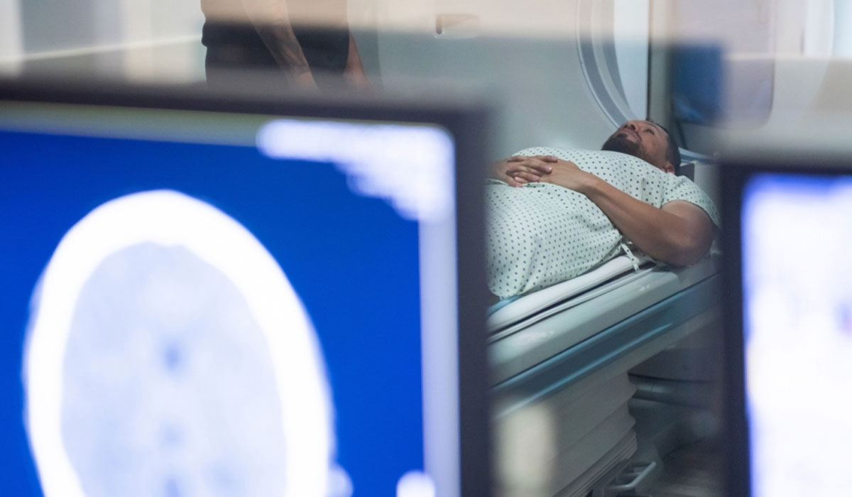 Patient Preparing Mri Brain Scan