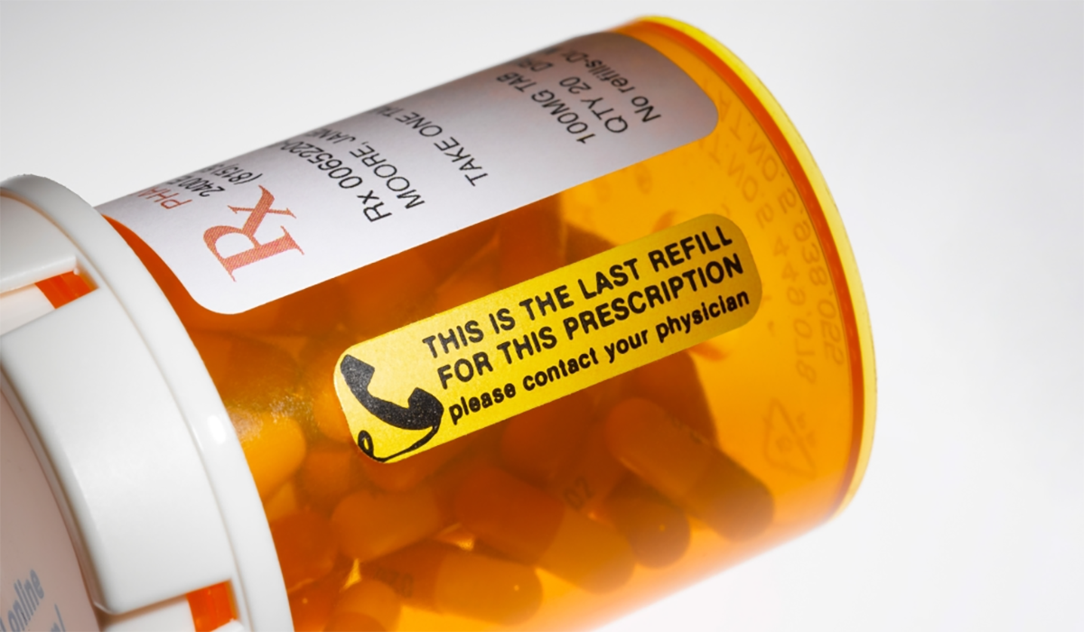 Prescription Bottle Refill Notice Pills
