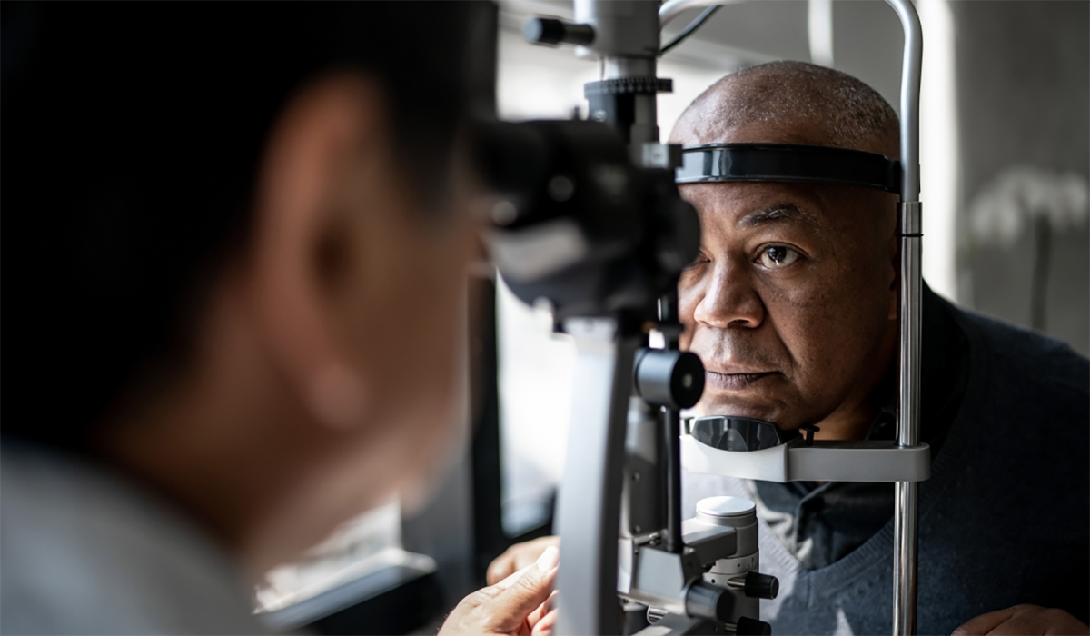 Senior Man Eye Exam Optometry