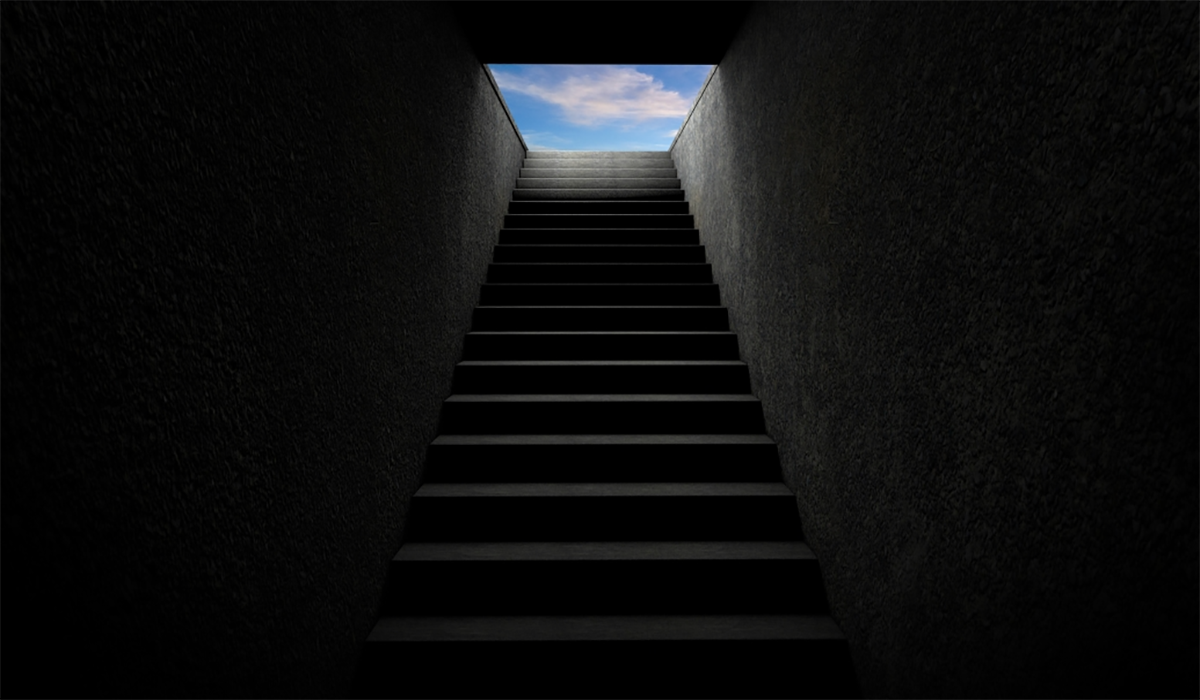 Staircase Dark Hope Light Tunnel