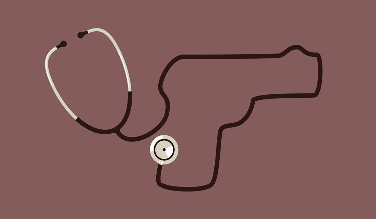 Stethoscope Firearm Gun Silhouette Intervention