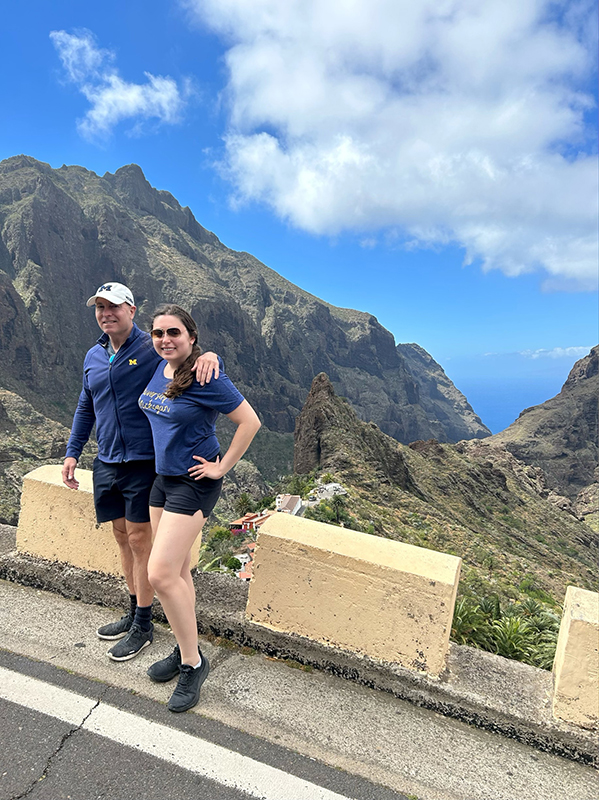 Elise Vocke, ’19, and her father, Damon Vocke, ’85, JD’89, traveled to the village of Masca on Tenerife, the largest of Spain’s Canary Islands.