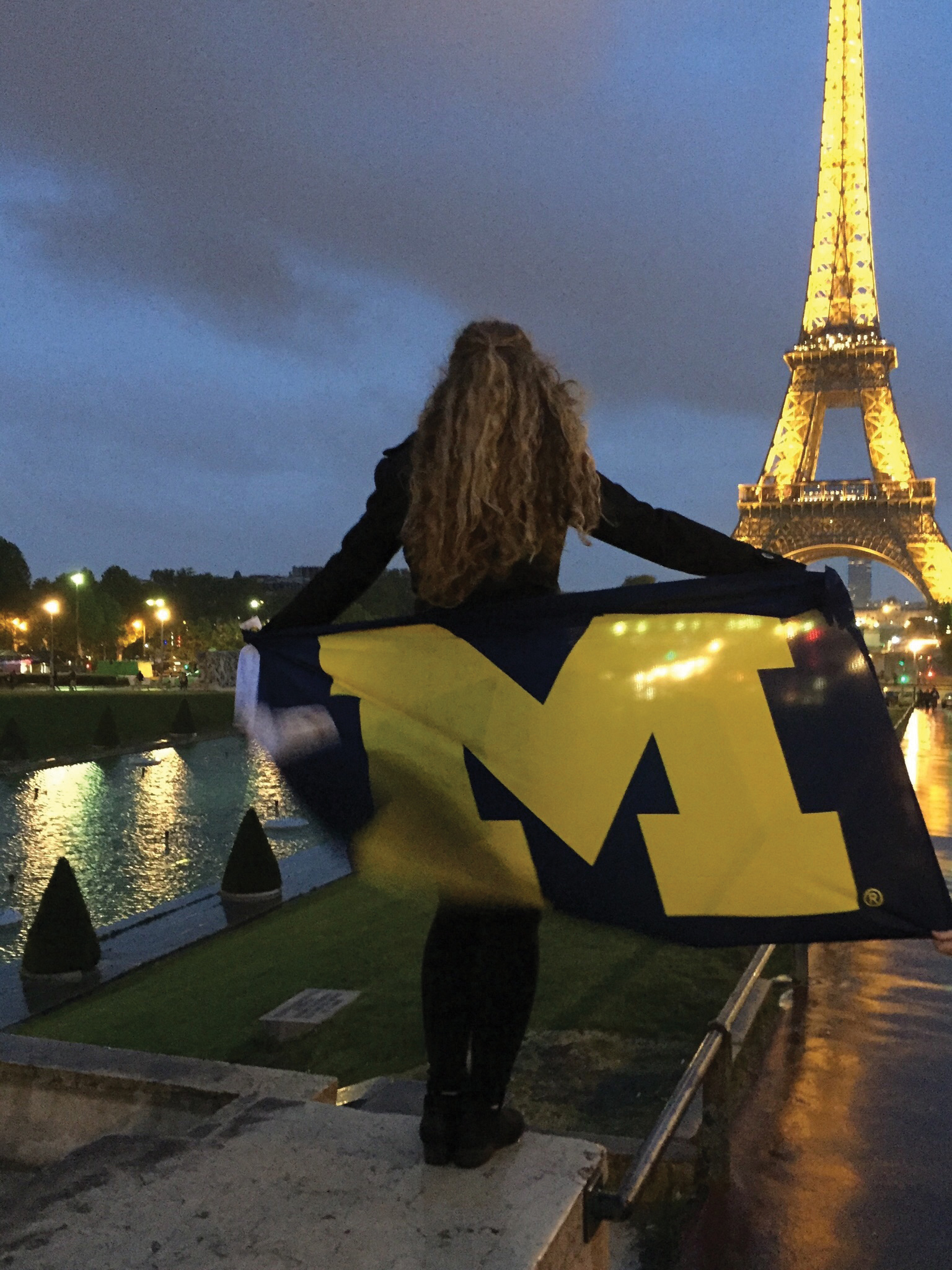 Current student Allison Richey was “Michigan proud” in Paris.